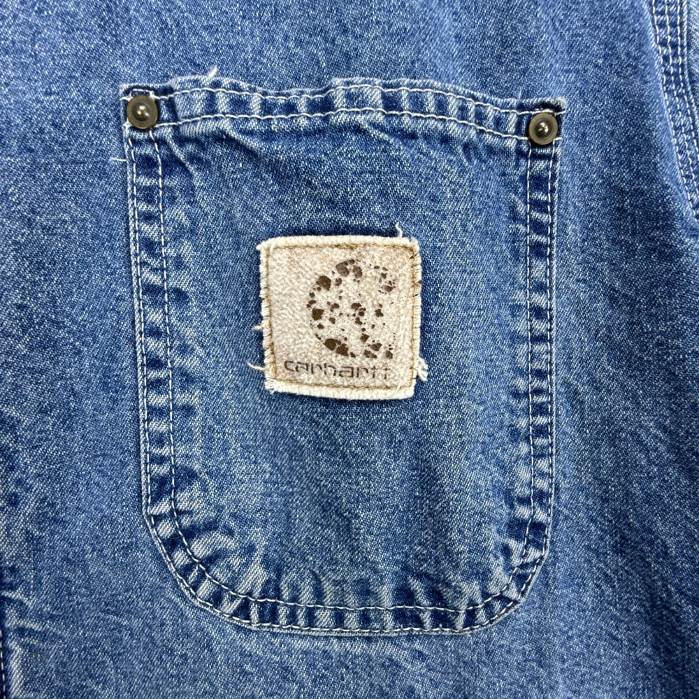 Carhartt Trucker Chore Jacket Aztec Pile Lined Mens Large JP1088 Darkstone Blue - Picture 10 of 16